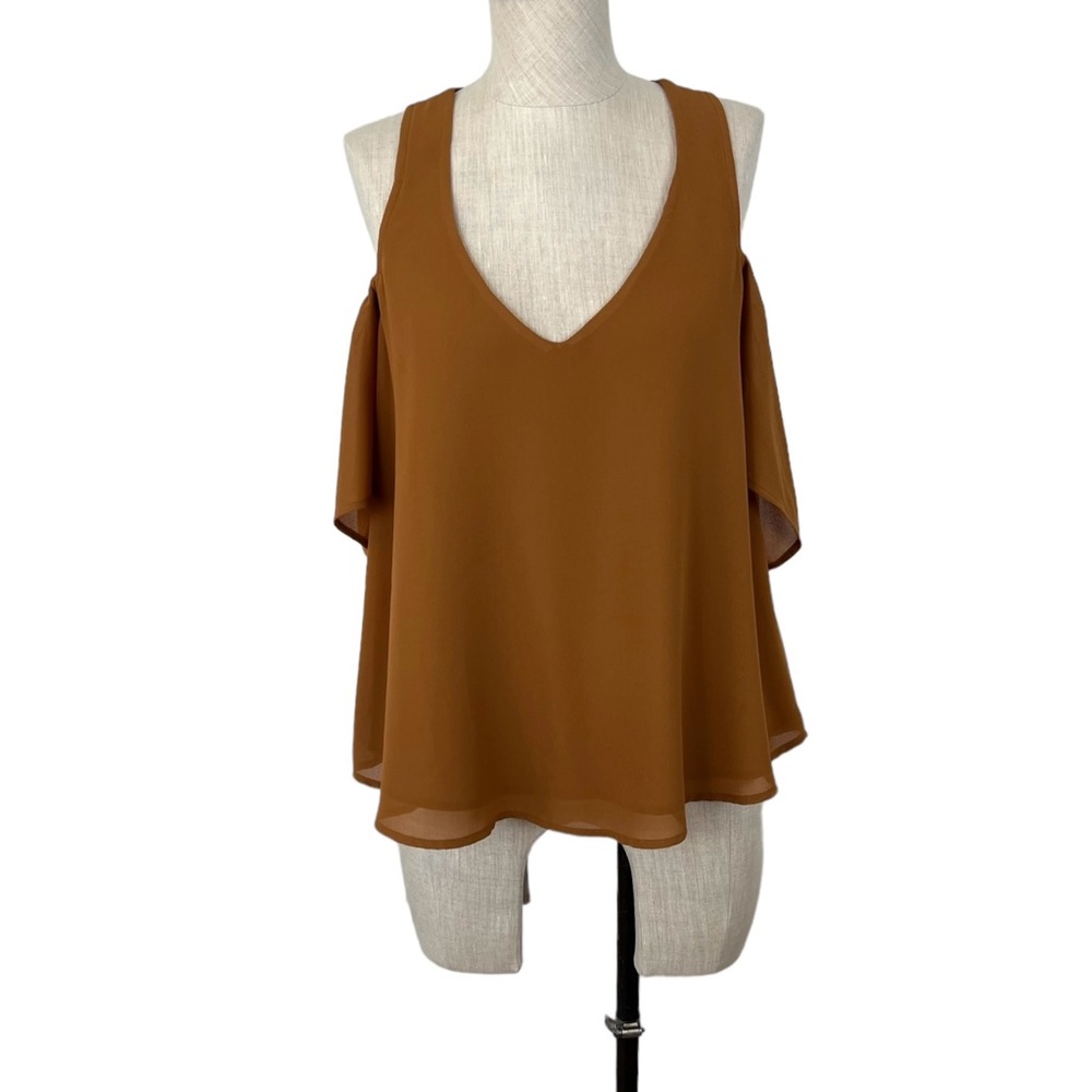 Show Me Your Mumu Women’s Cold Shoulder Blouse/Top Small